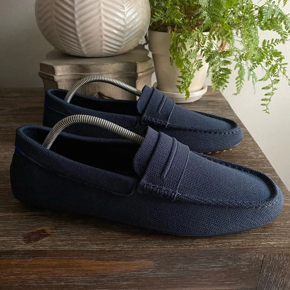 Rothy’s Mens 11 Driving Loafer The Driver in Navy Slip‎ On Loafers Navy Blue